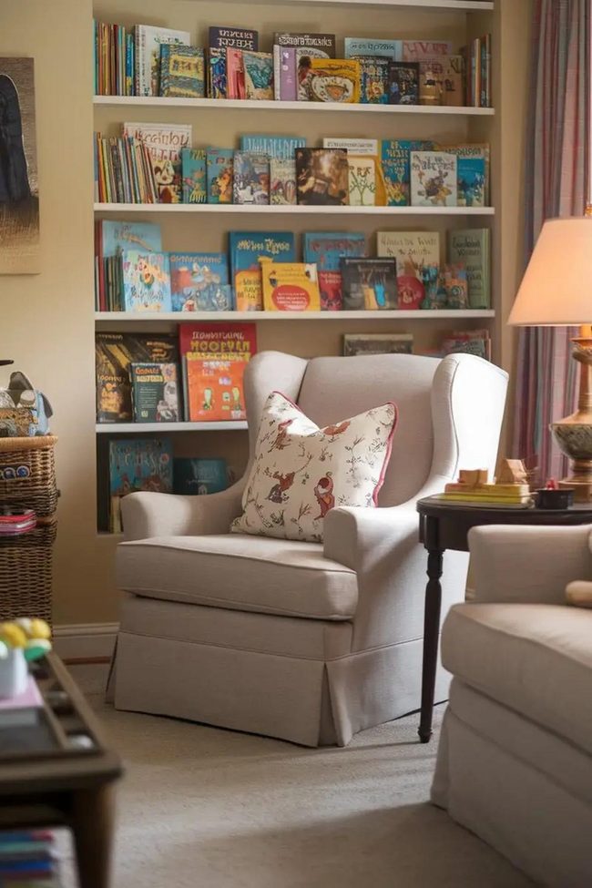 Little Reader'S Corner With Bean Bag