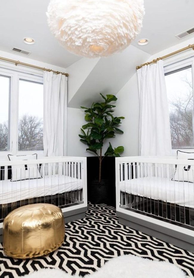 Twin Cribs, Gold And Monochrome