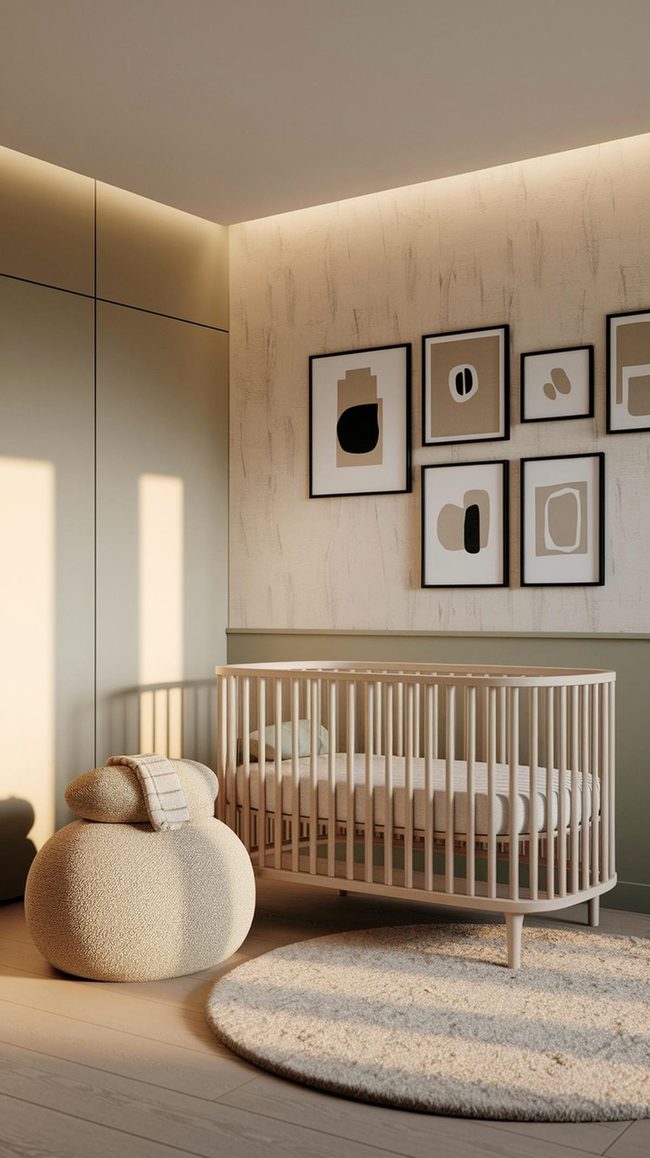Beige And Sage Nursery Growth Space