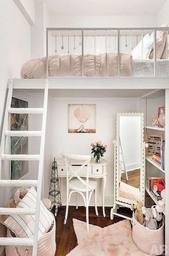 Pink Loft Bed, Starlit Dreams