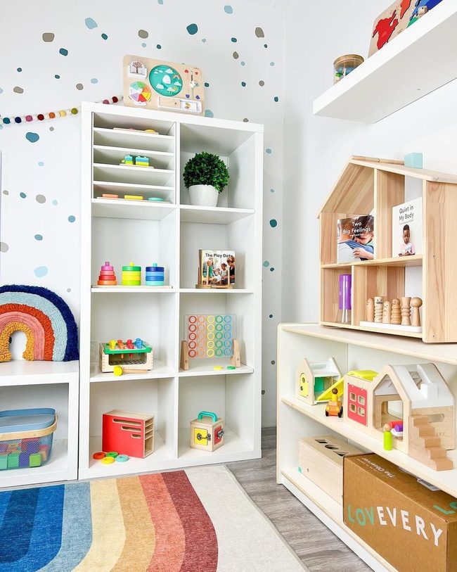 Colorful Toy Shelves Kids Paradise