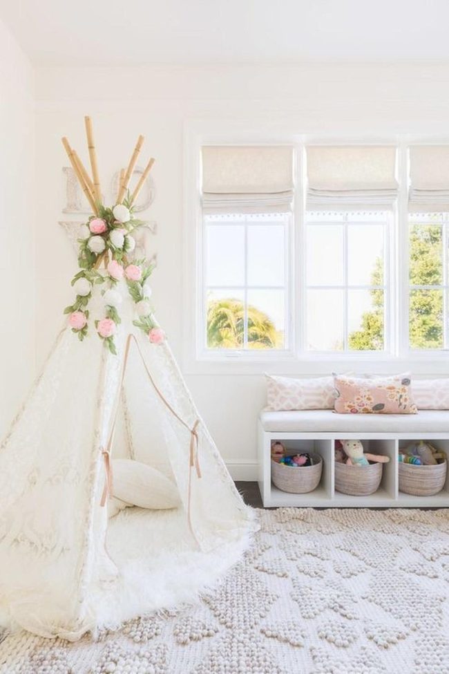 Pink Flower Teepee Playroom