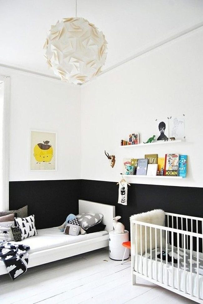 Black And White Kids Sanctuary With Round Light