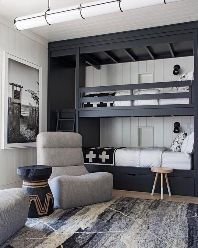 Black Bunks White Walls