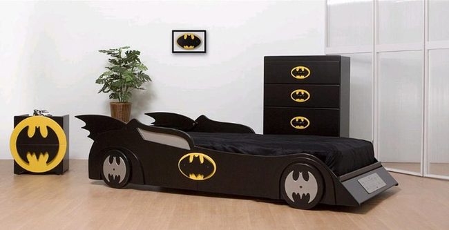 Yellow And Black Superhero Car Bed