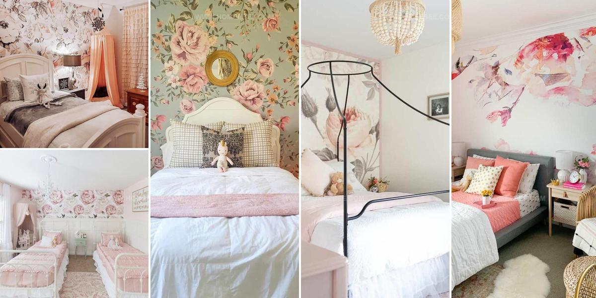 3768908 Girls Bedroom Floral Wallpaper Ideas With Lovely Style