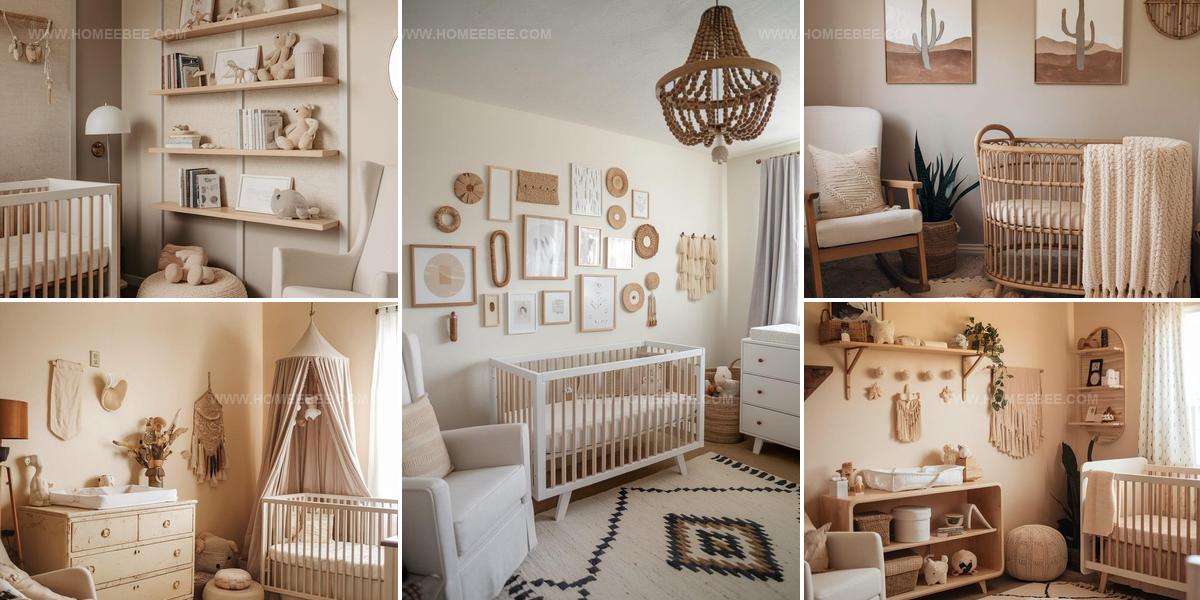 9536582 Neutral Boho Nursery Interior Ideas