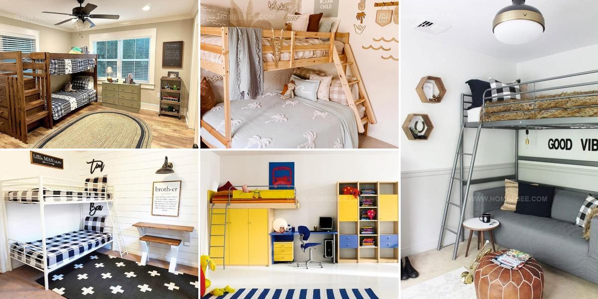 9803009 Shared Boys Bedroom Bunk Bed Ideas for Smart Spaces