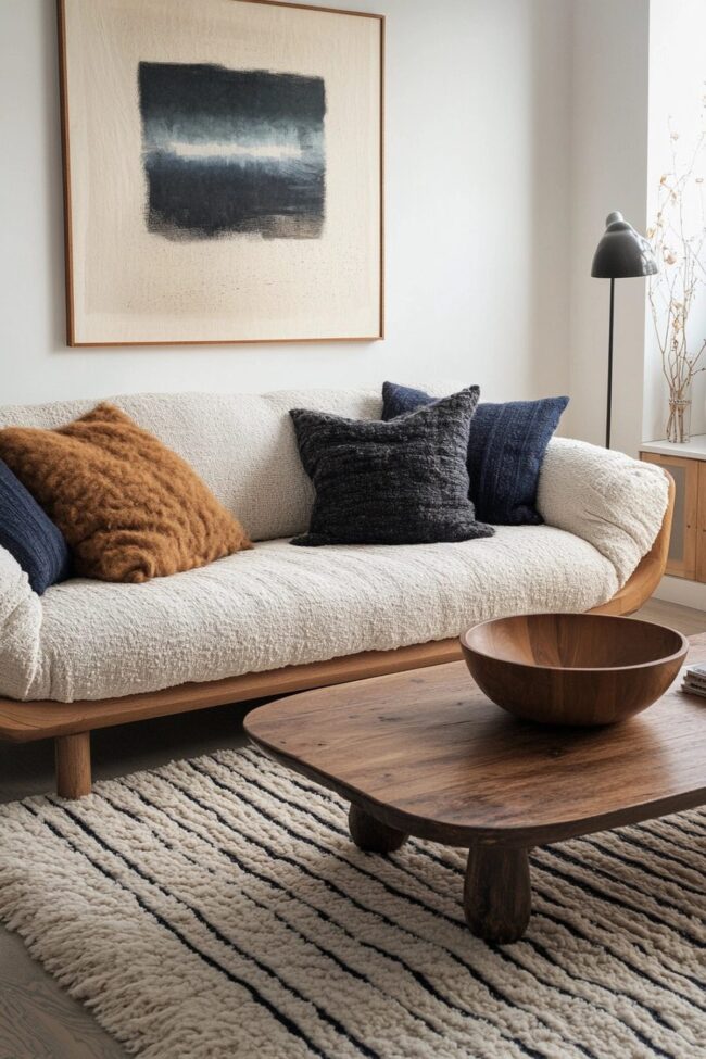 Inviting Living Space with Plush Textures