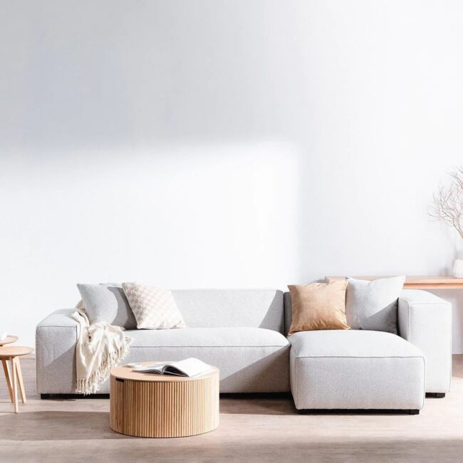Radiant Grey Sofa in Bright Space