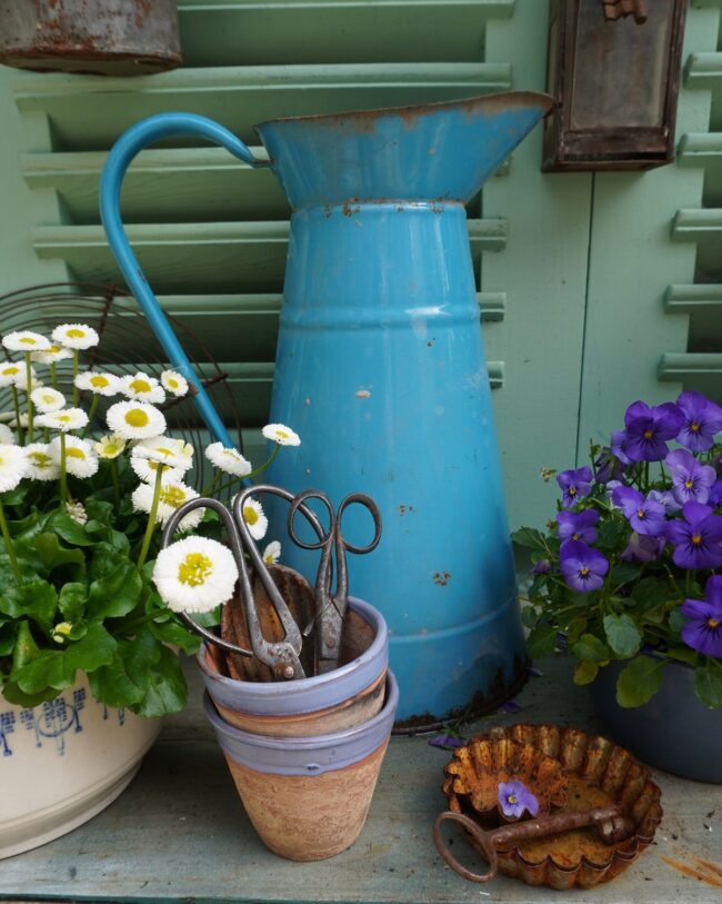 Striking Floral Blue Pitcher Design