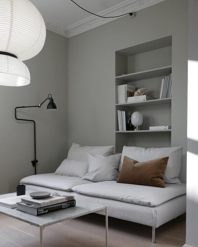 Sophisticated Grey Sofa with Subtle Details