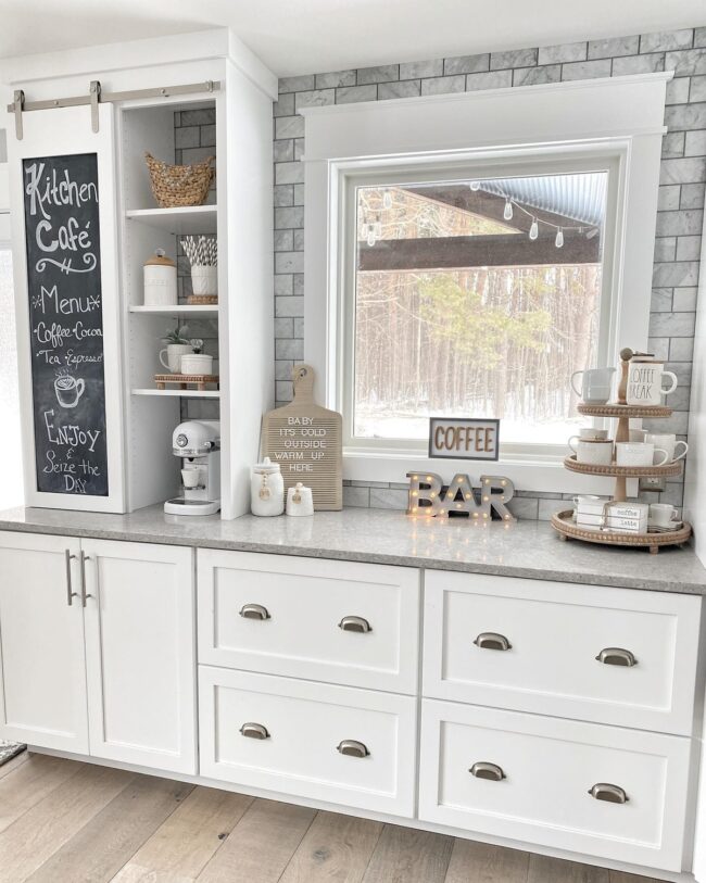 Charming Winter Coffee Bar Setup