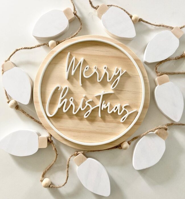 A Wooden Merry Christmas Sign for the Home