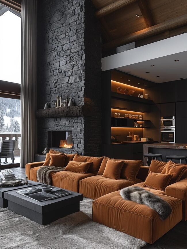 Chic Mountain Aesthetics in Black and White