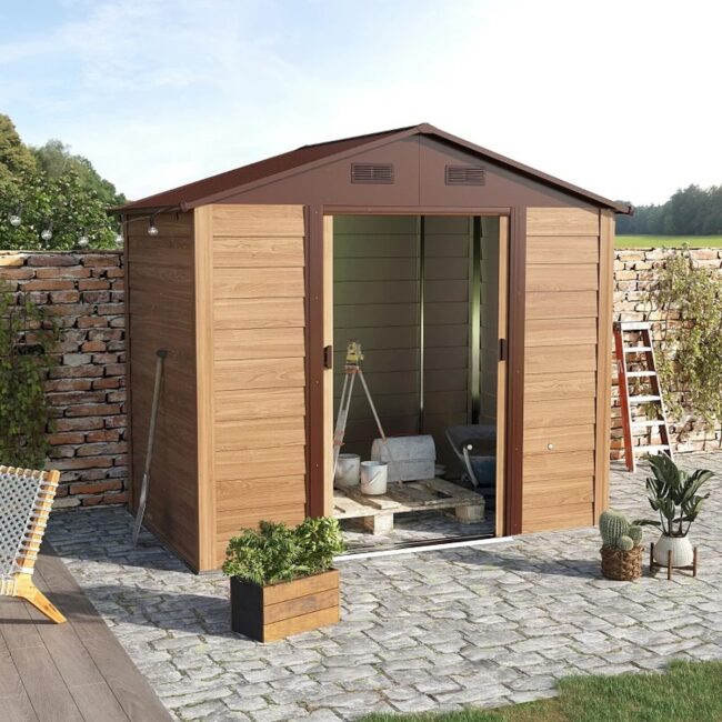 Charming Rustic Shed with Sliding Doors