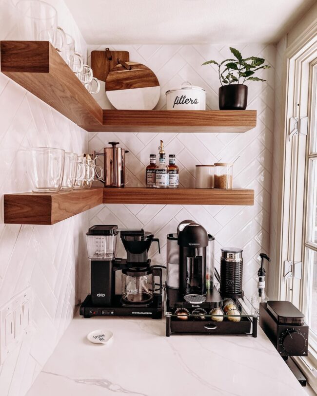 Herringbone Design in a Coffee Retreat