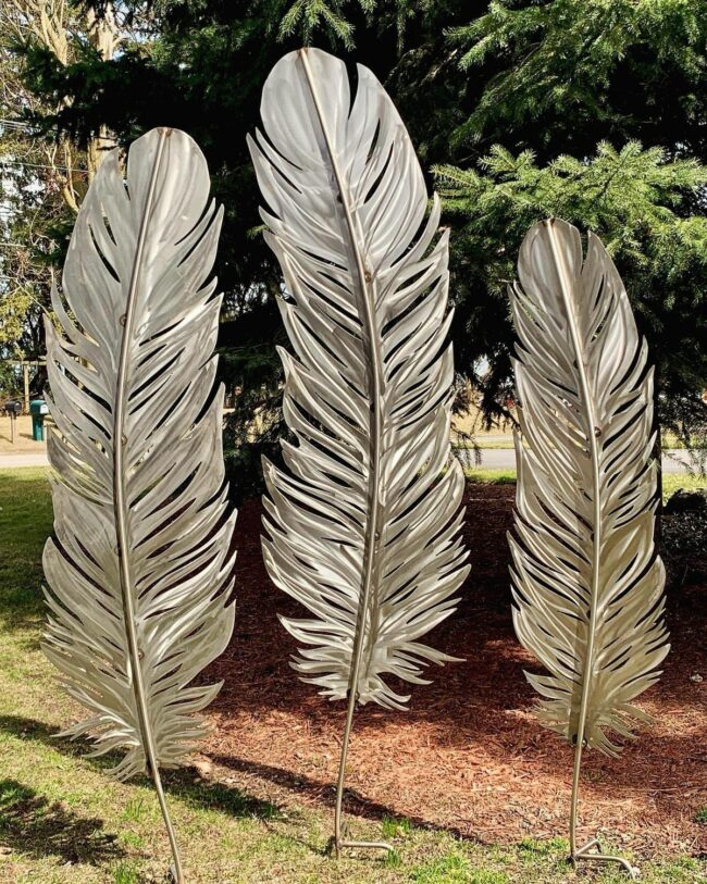 Metallic Feather Trio