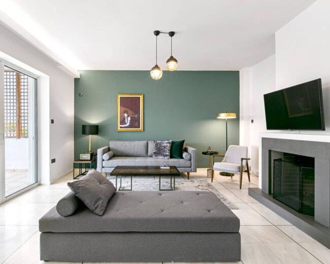 Chic Grey Sofa with Modern Flair