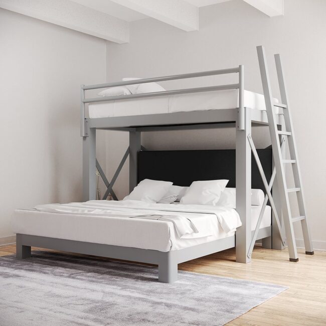 Sturdy Queen-Size Metal Bunk Bed Design