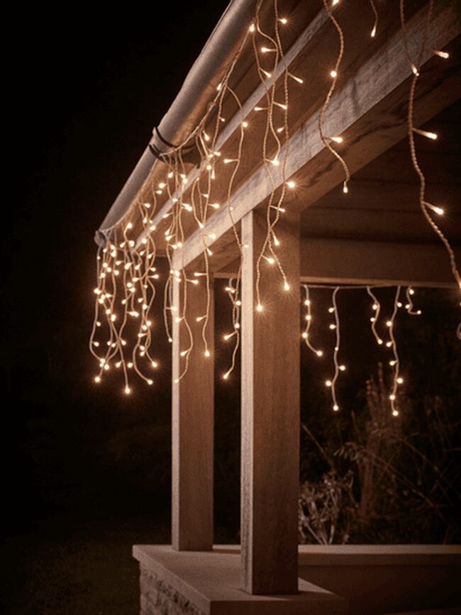 Icicle Lights for a Snowy Look