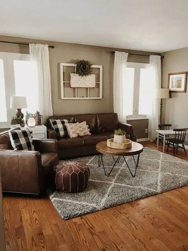 Rustic Charm of a Leather Sofa