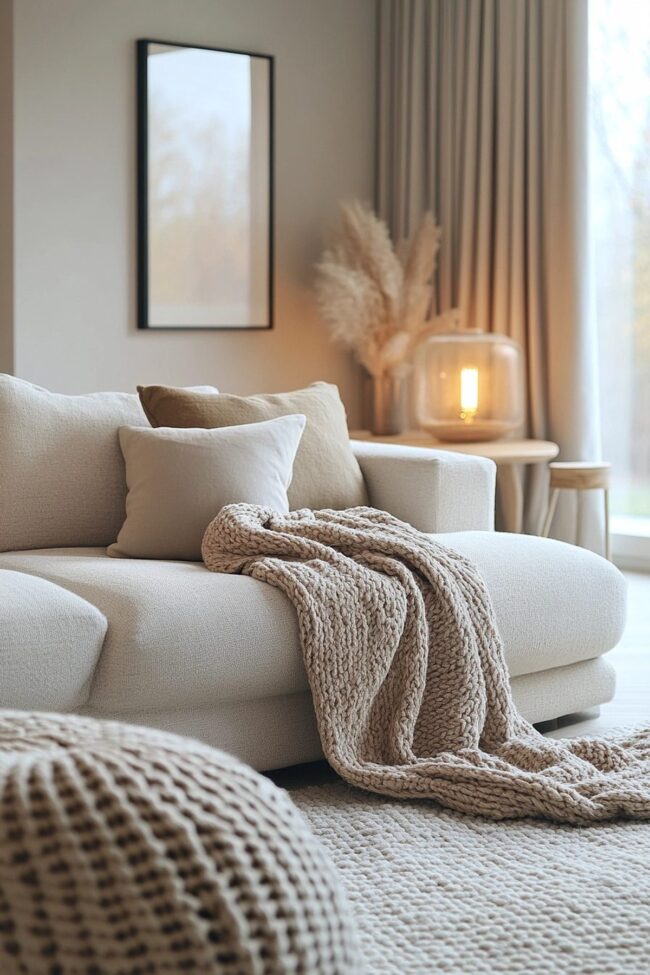 Neutral Living Room with Plush Comfort