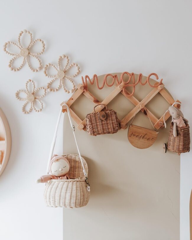 Wicker and Floral Whimsy on the Walls