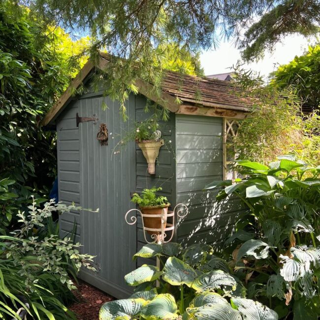 Secret Garden Oasis with a Green Shed