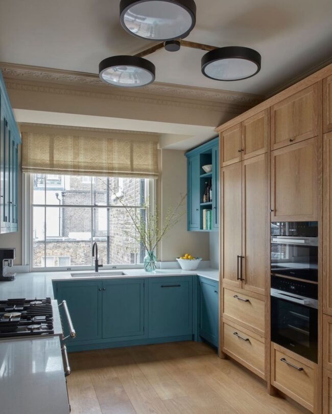 Rustic Warmth Meets Sky Blue Delight