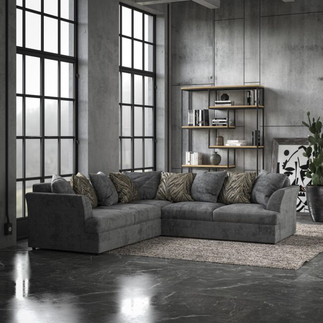 Urban Industrial Grey Sofa for Modern Spaces