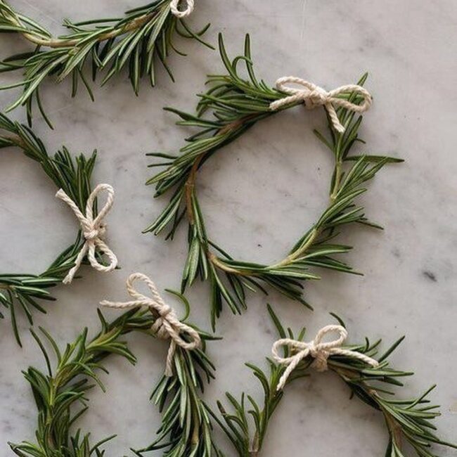 Simple Rosemary Wreaths for a Rustic Touch