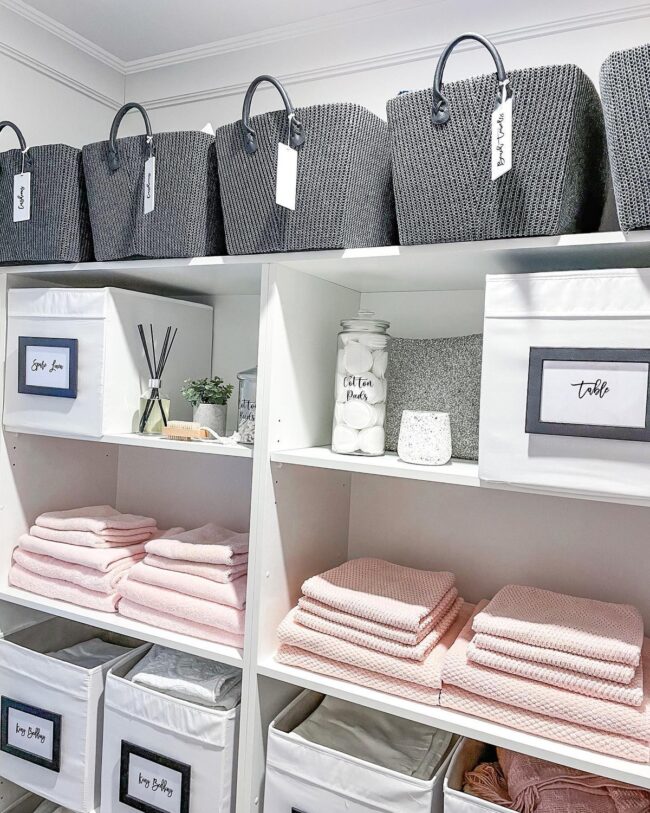 Streamlined and Chic Towel Organization