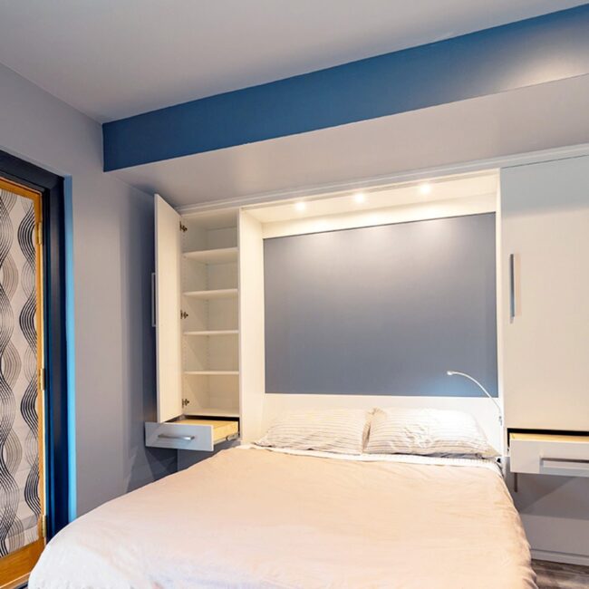 Space-Saving Murphy Bed with Side Storage